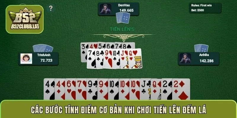 Các bước tính điểm cơ bản khi chơi Tiến Lên đếm lá